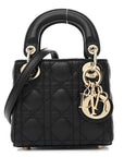 Lambskin Cannage Micro Lady D1OR Black