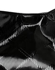 Patent Check Embossed Small Bilmore Tote Black