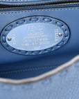 Cuoio Roma Sellerissima Nappa Sintetica Tape Stitch Baguette Placca Placca Argento Blue
