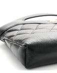 Shiny Crumpled Calfskin Quilted Nano 31 Shopping Bag Black