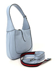 Grained Calfskin Web Medium Jackie 1961 Hobo Light Blue