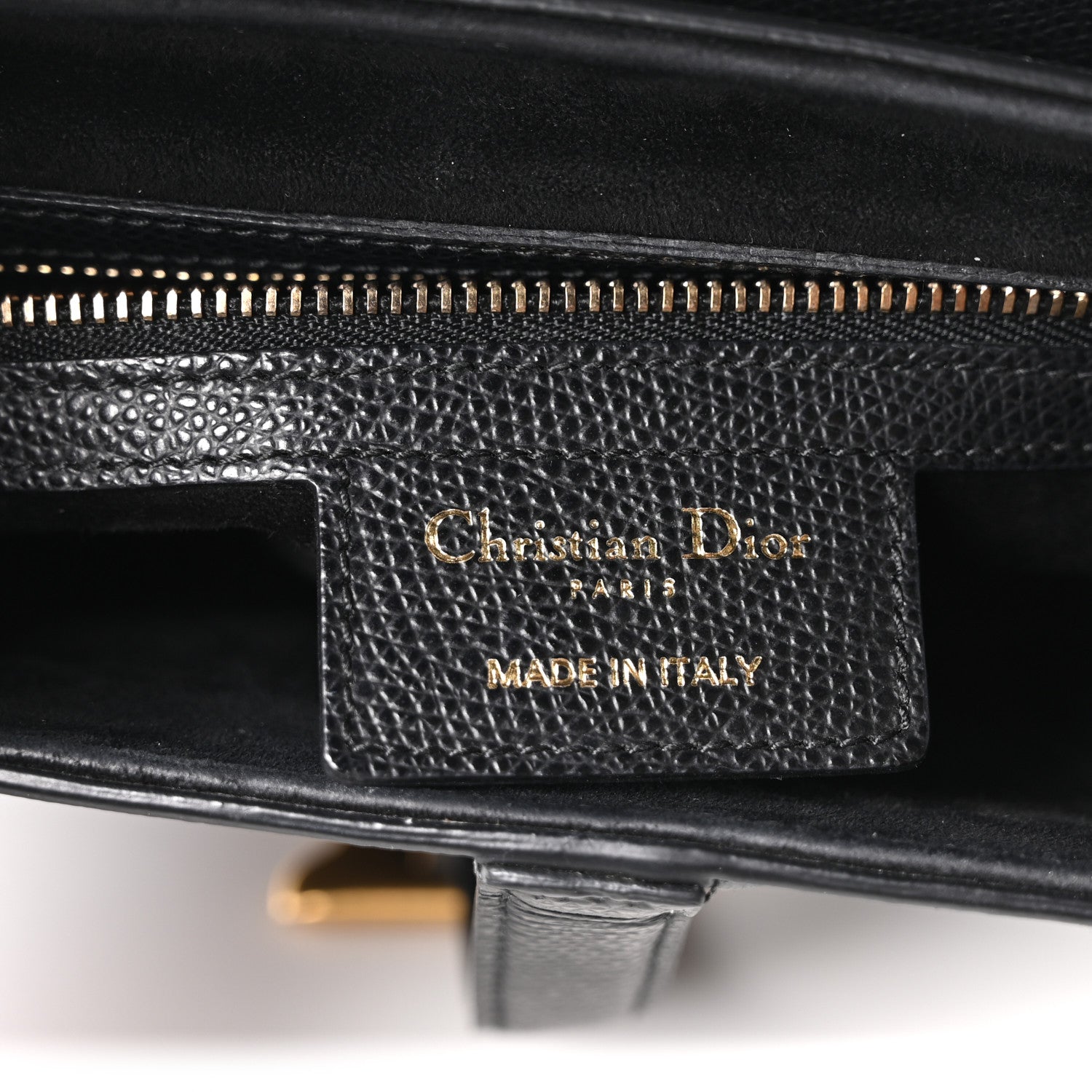 Grained Calfskin Saddle Bag Black