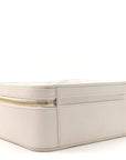 Caviar Quilted Large CC Filigree Vanity Case White