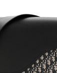 Grained Calfskin Oblique Saddle Messenger Black