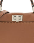 Cuoio Romano Selleria Bi-Color Mini Peekaboo Iconic Satchel Mou Milk