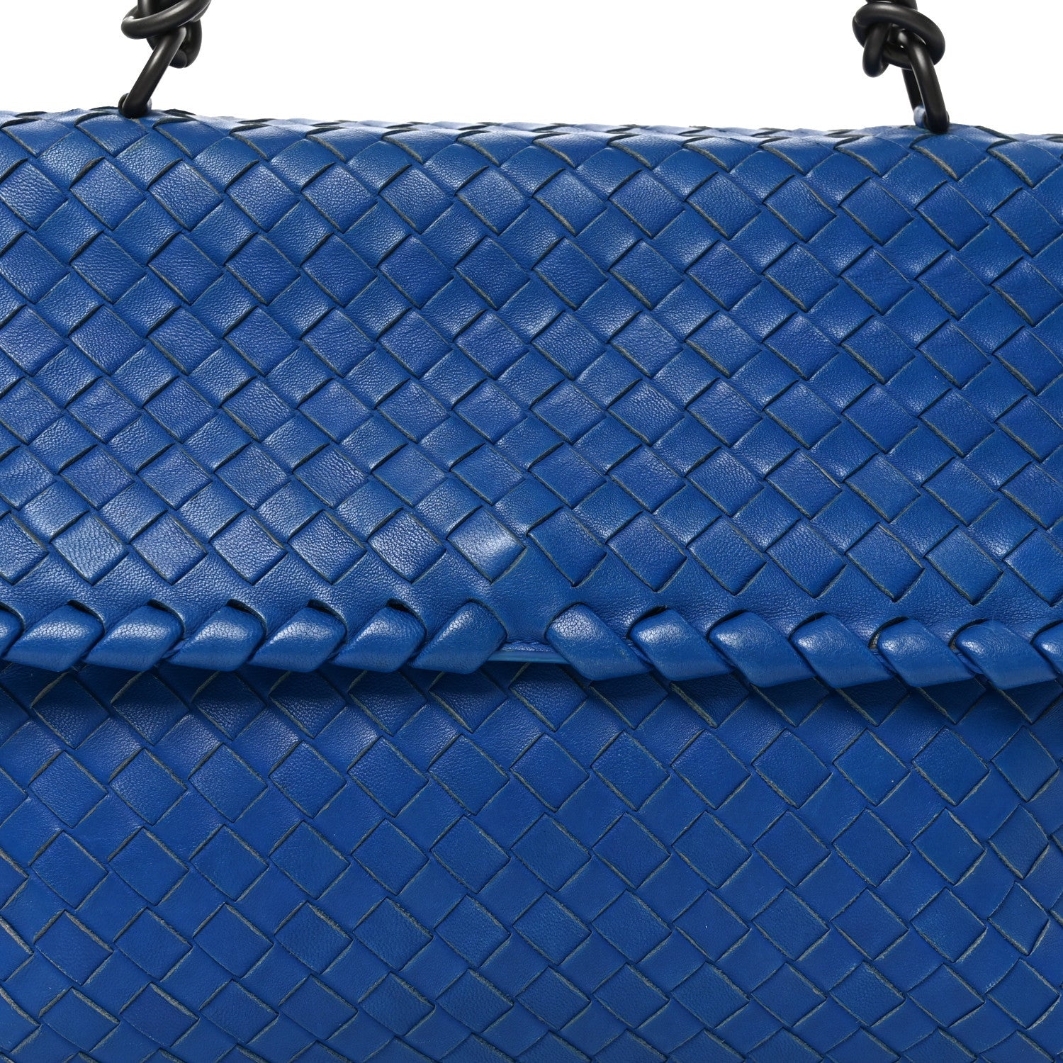 Nappa Intrecciato Medium Olimpia Shoulder Bag Blue