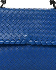 Nappa Intrecciato Medium Olimpia Shoulder Bag Blue