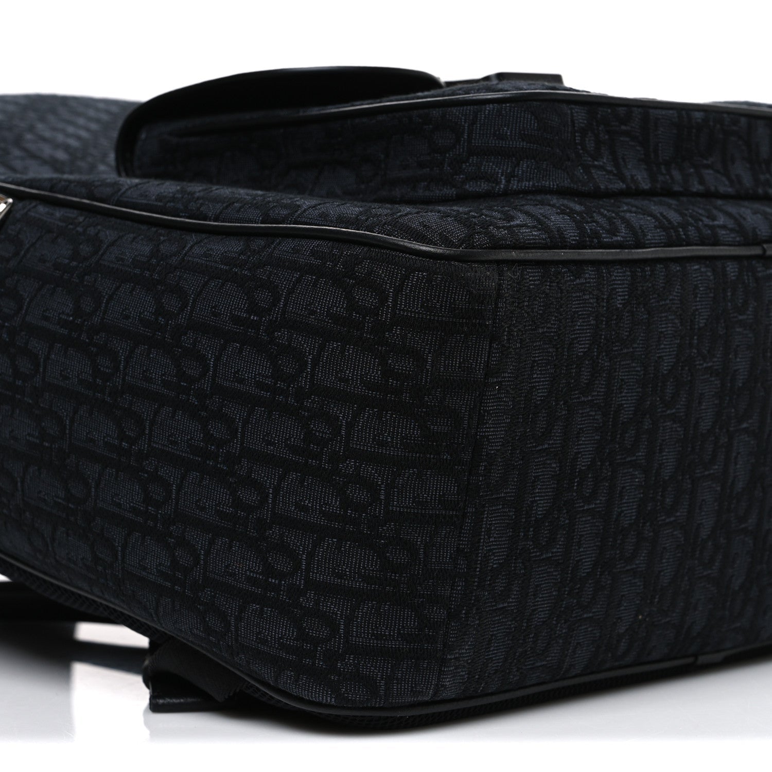 Oblique Jacquard Saddle Zip Backpack Black