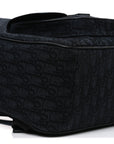 Oblique Jacquard Saddle Zip Backpack Black