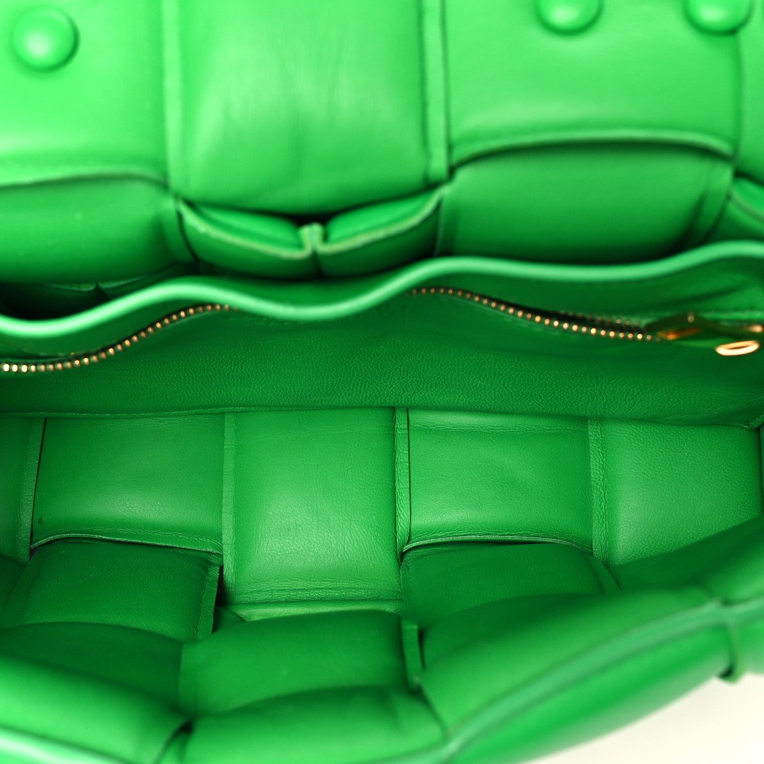 Lambskin Maxi Intreccio Padded Chain Cassette Crossbody Bag Racing Green