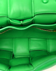 Lambskin Maxi Intreccio Padded Chain Cassette Crossbody Bag Racing Green