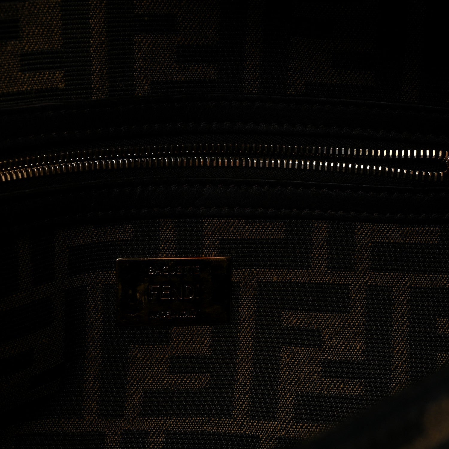 Fabric Jacquard FF 1974 Medium Baguette Tobacco Moro Black
