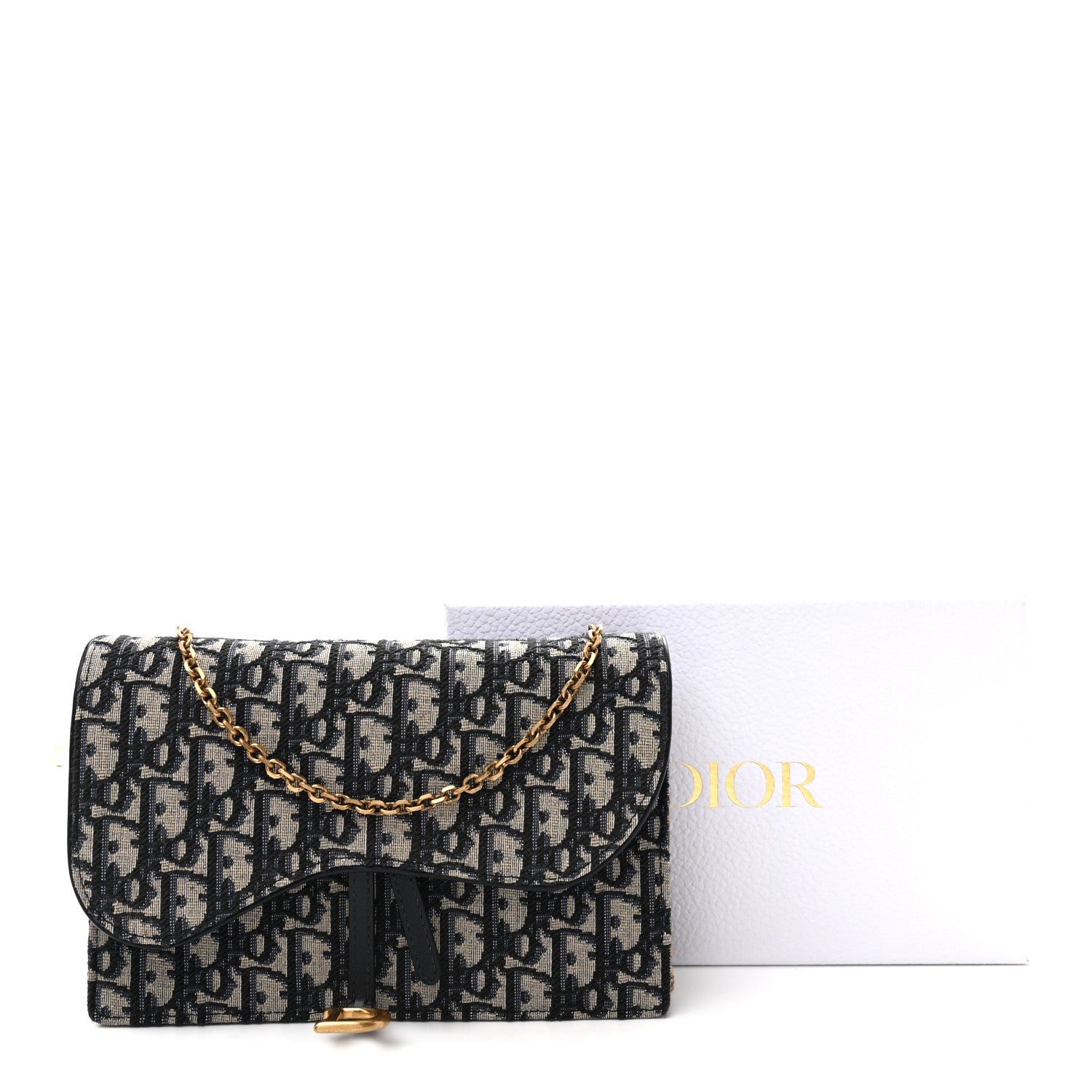 Oblique Saddle Chain Pouch Blue