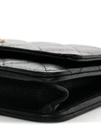 Caviar Quilted Crystal CC Wallet On Chain WOC Black