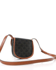 Canvas Calfskin Triomphe Mini Besace Tan