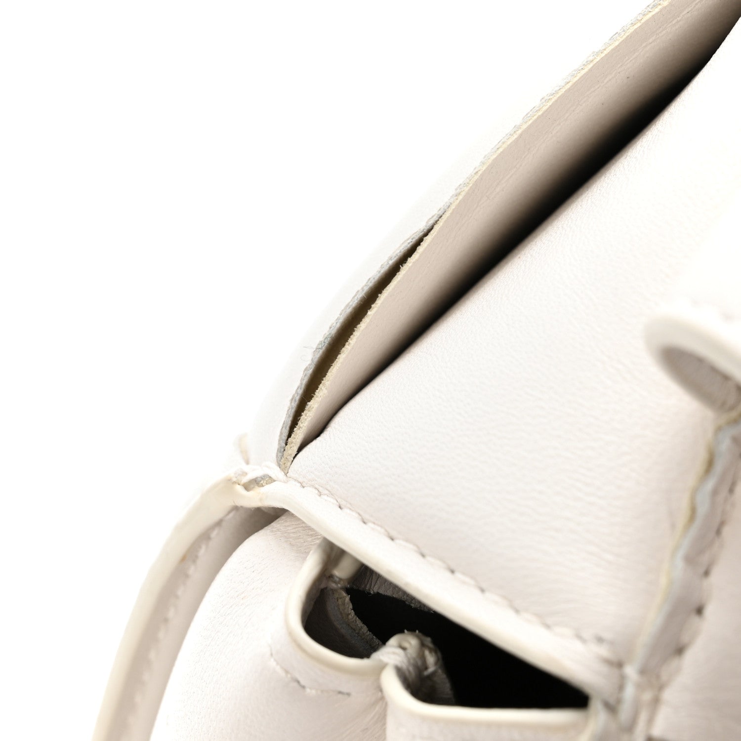 Nappa Intreccio Padded Top Handle Shoulder Bag White