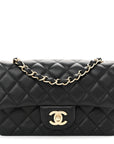 Lambskin Quilted Mini Rectangular Flap Black
