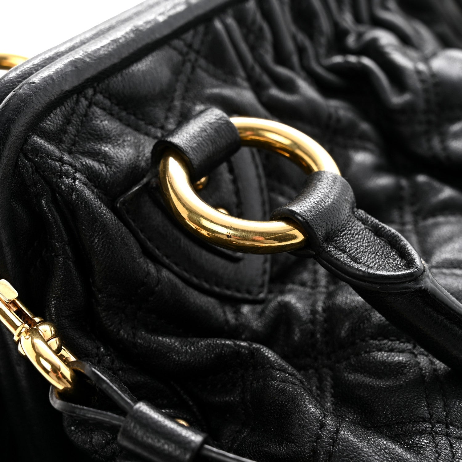 Calfskin Quilted Stam Black