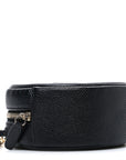 Caviar Quilted Round Filigree Crossbody Black