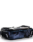 Sequin Paillettes Shiny Nappa Sex and the City Nano Maxi Buckle Baguette Charm Blue