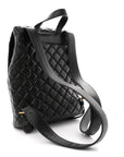 Calfskin Quilted Medusa Backpack Black