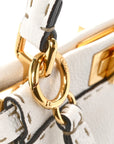 Cuoio Romano Selleria Mini Peekaboo Iconic Satchel White