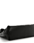 Lambskin Quilted Medium Loulou Puffer Monogram Chain Satchel Black