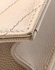 Grain De Poudre Matelasse Chevron Monogram Envelope Chain Wallet Dark Beige