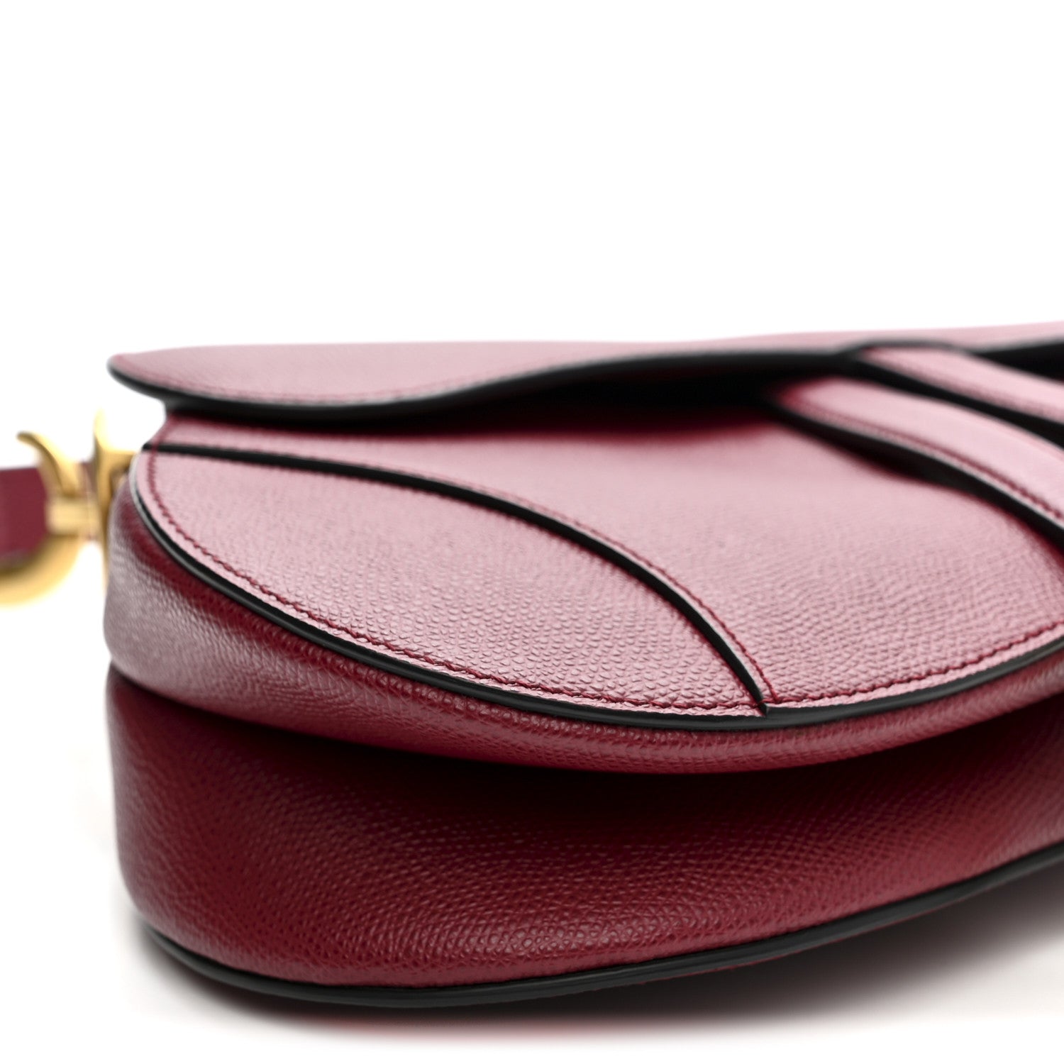 Grained Calfskin Saddle Bag Red