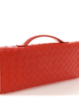 Nappa Intrecciato Long Andiamo Top Handle Clutch Orange