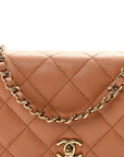 Caviar Quilted CC Turnlock Wallet On Chain WOC Brown