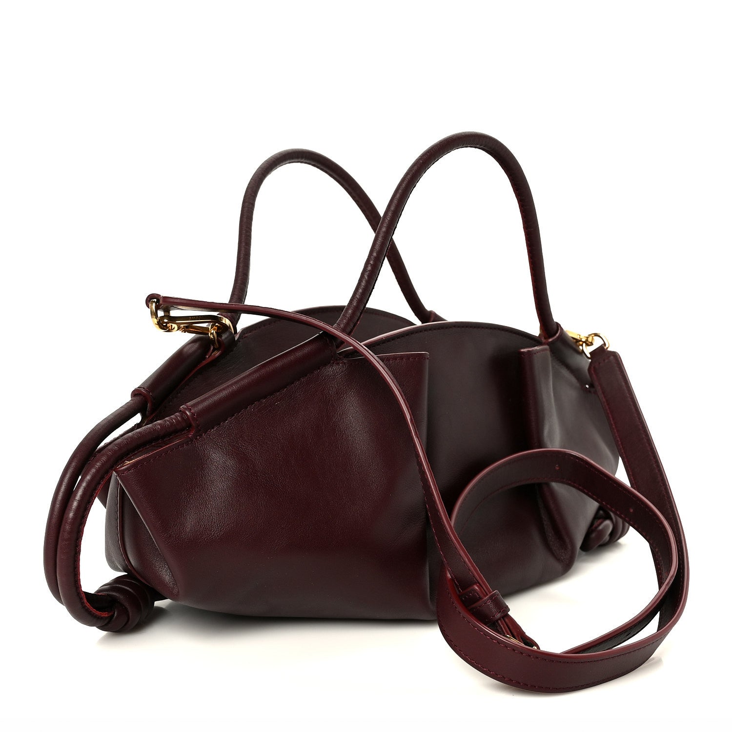 Shiny Nappa Calfskin Small Paseo Bag Burgundy