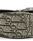 Oblique Jacquard Grained Calfskin Small Saddle Messenger Bag With Flap Green