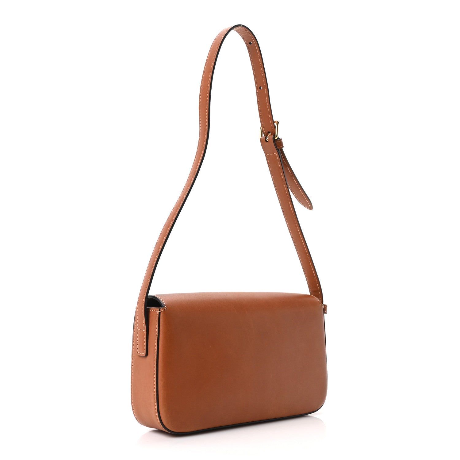 Natural Calfskin Triomphe Shoulder Bag Tan