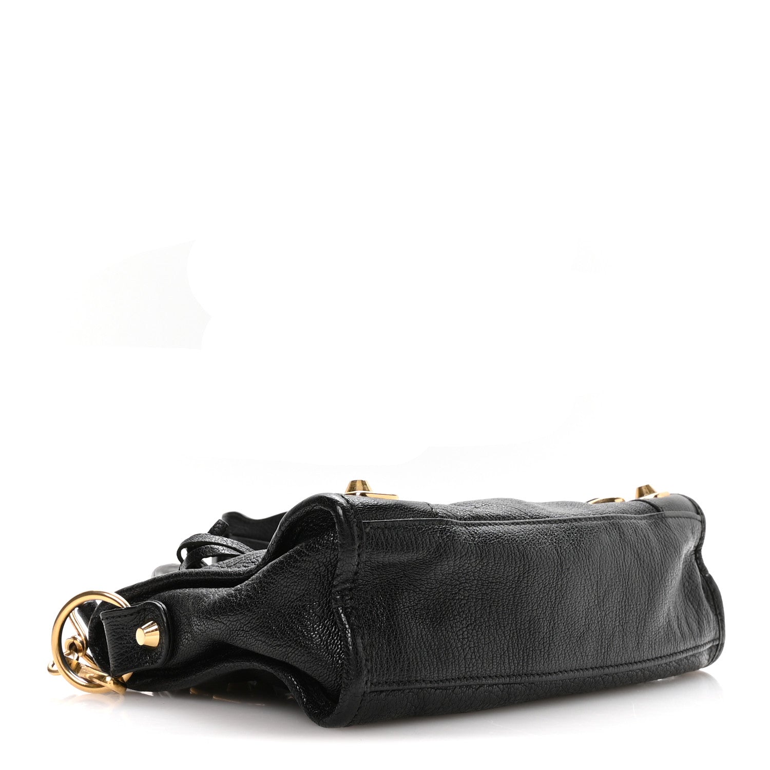 Chevre Gold Metallic Edge Hardware Mini City Black