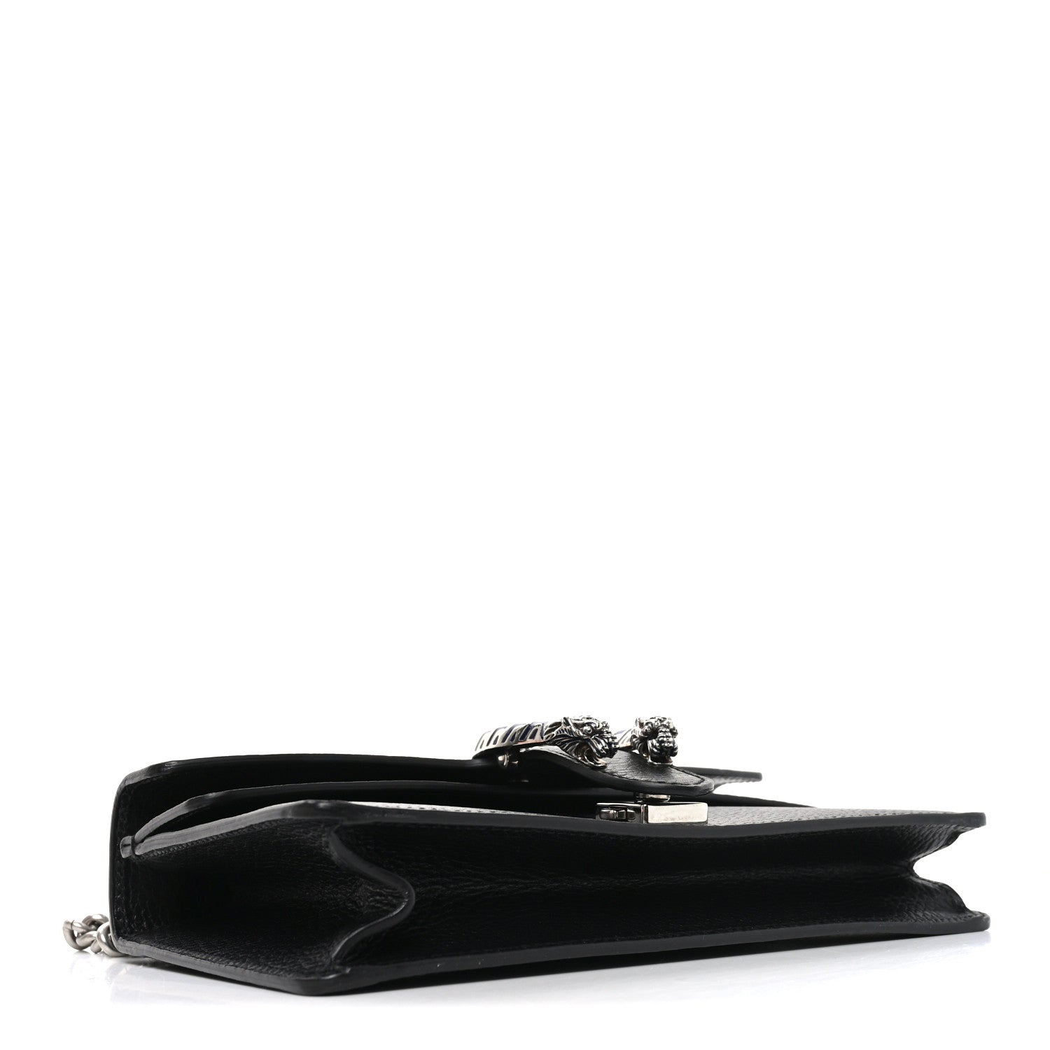 Dollar Calfskin Enamel Small Dionysus Shoulder Bag Black Electric Blue