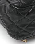 Lambskin Quilted Large In Seoul Backpack Black