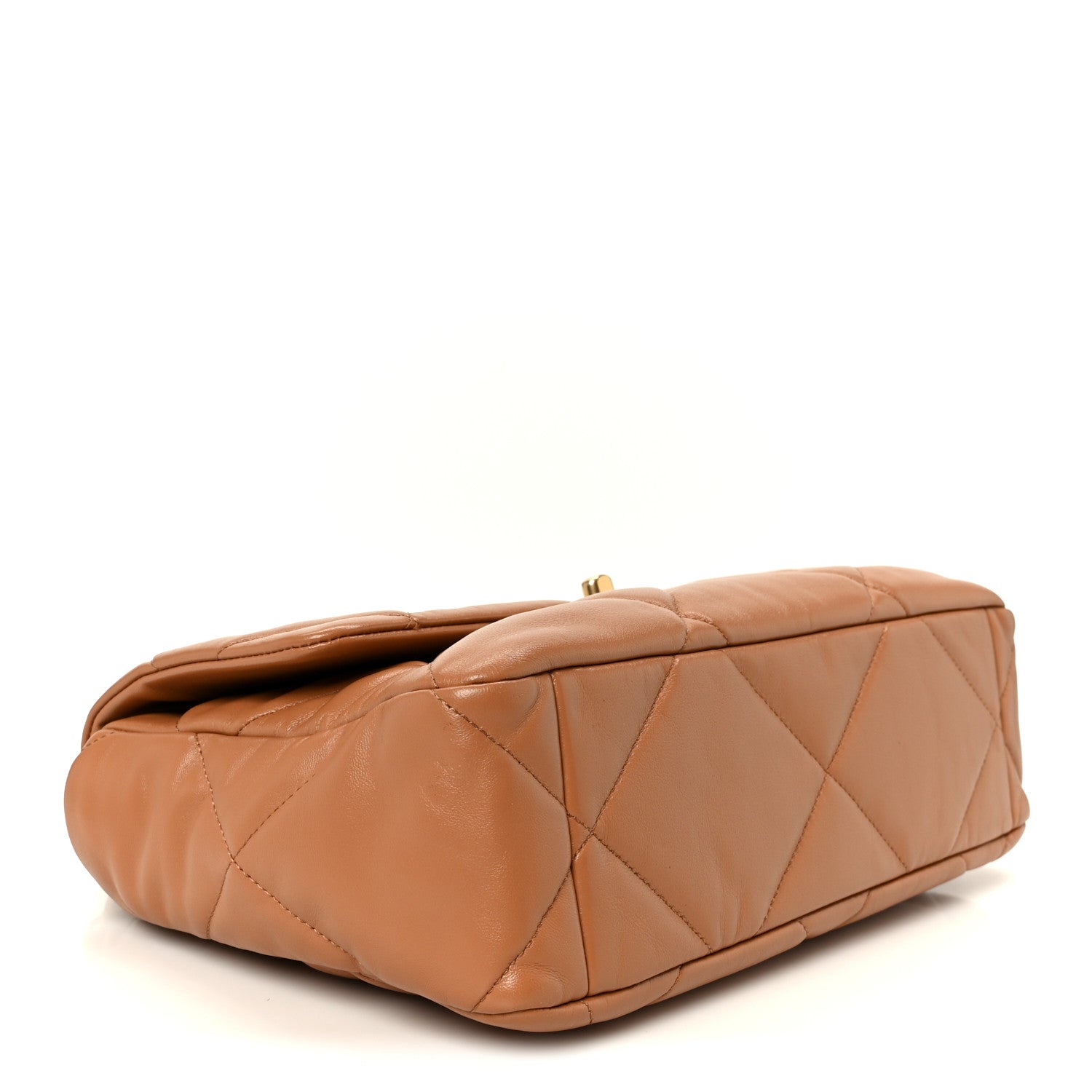 Lambskin Quilted Large CHNL 19 Flap Brown