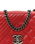 Glazed Calfskin Quilted Small Coco Boy Flap Red