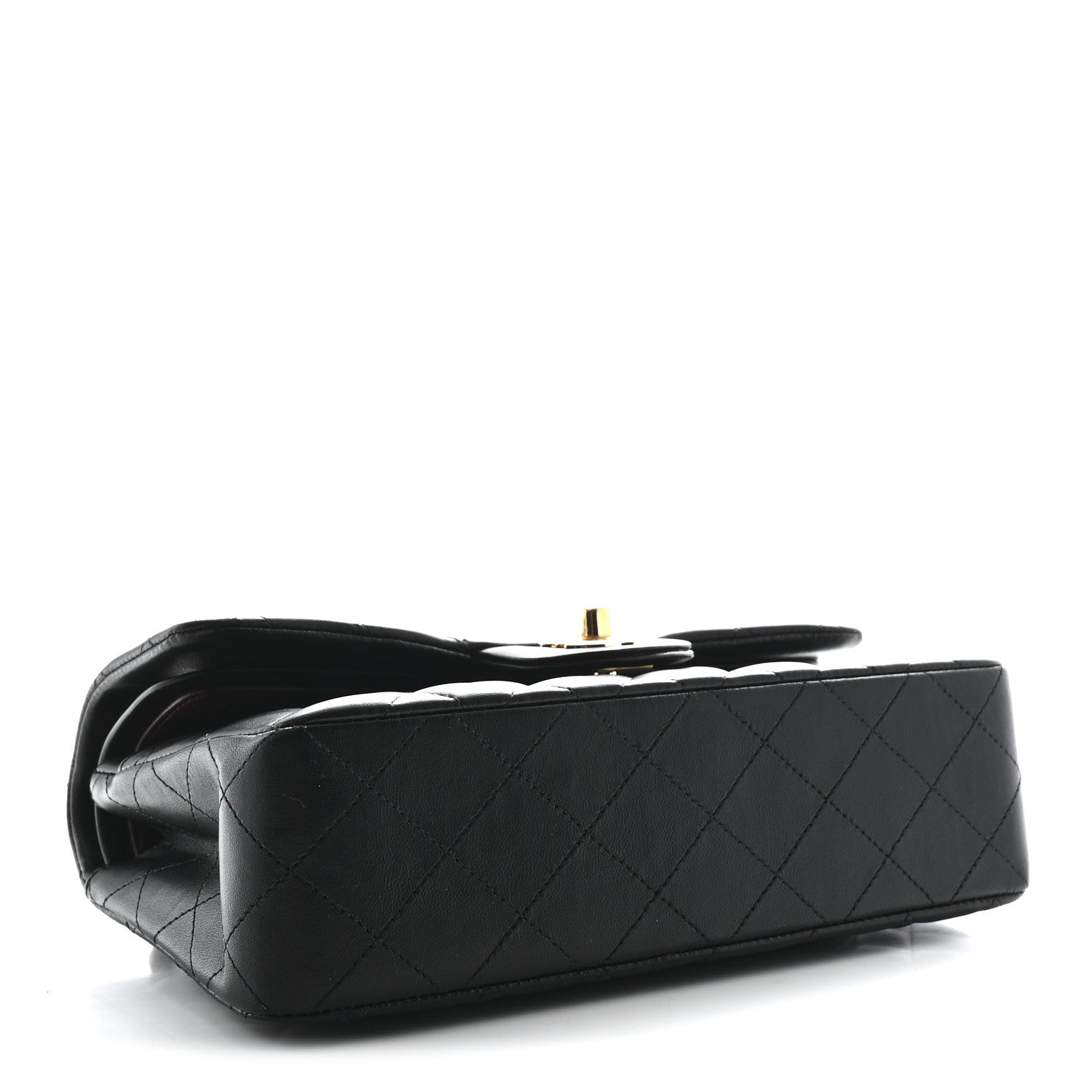 Lambskin Quilted Small Double Flap Black
