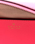 GG Supreme Monogram Textured Dollar Calfskin Web Ophidia Small Crossbody Bag Beige Ebony Fuchsia