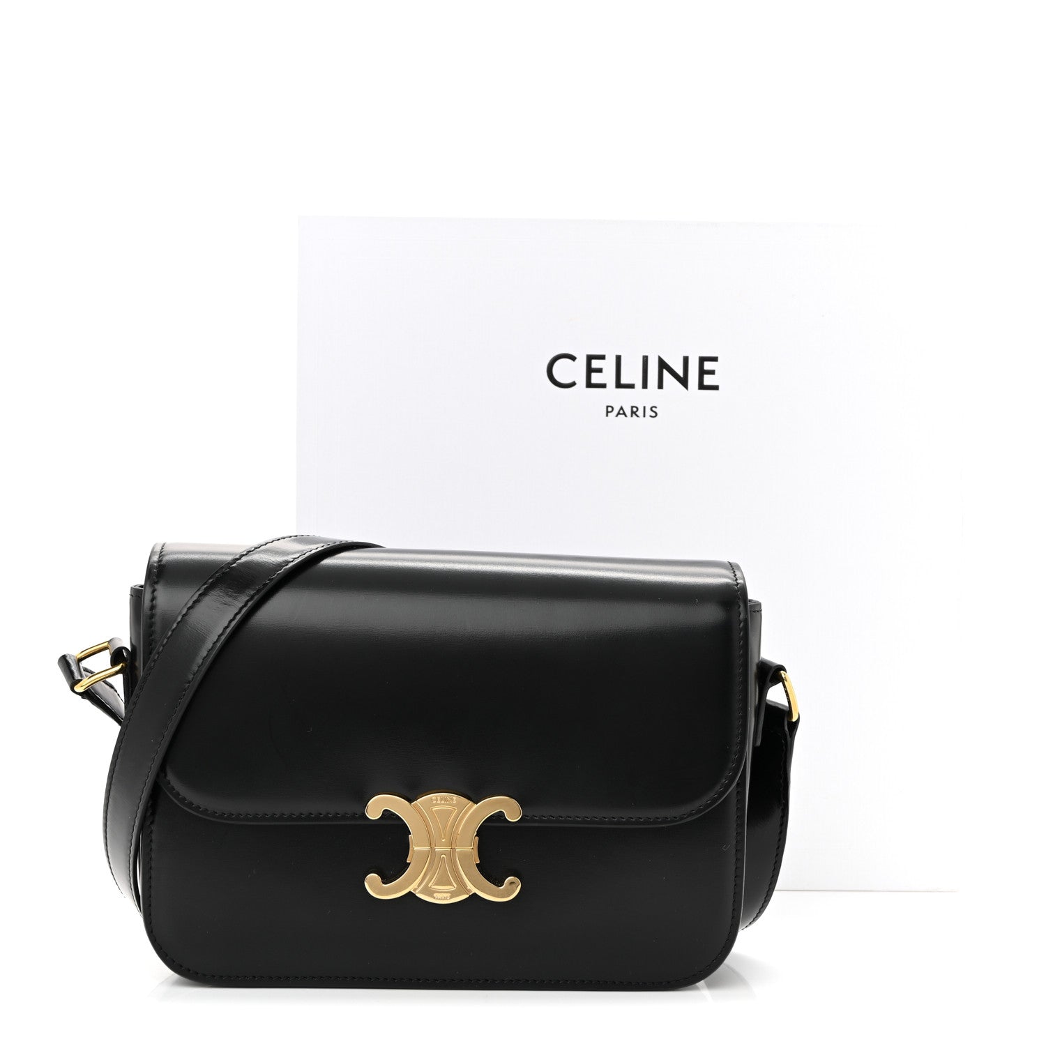 Shiny Calfskin Medium Triomphe Black