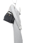 Calfskin Quilted Small Coco Base Shopping Bag Black