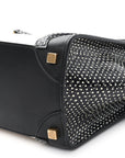Polka Dot Snakeskin Smooth Calfskin Micro Luggage Black White