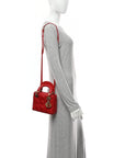 Lambskin Cannage Mini Lady D1OR Red