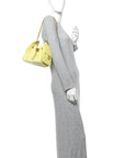 Caviar Quilted Mini CHNL 25 Handbag Light Yellow