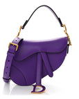 Supple Calfskin Mini Saddle Bag Purple