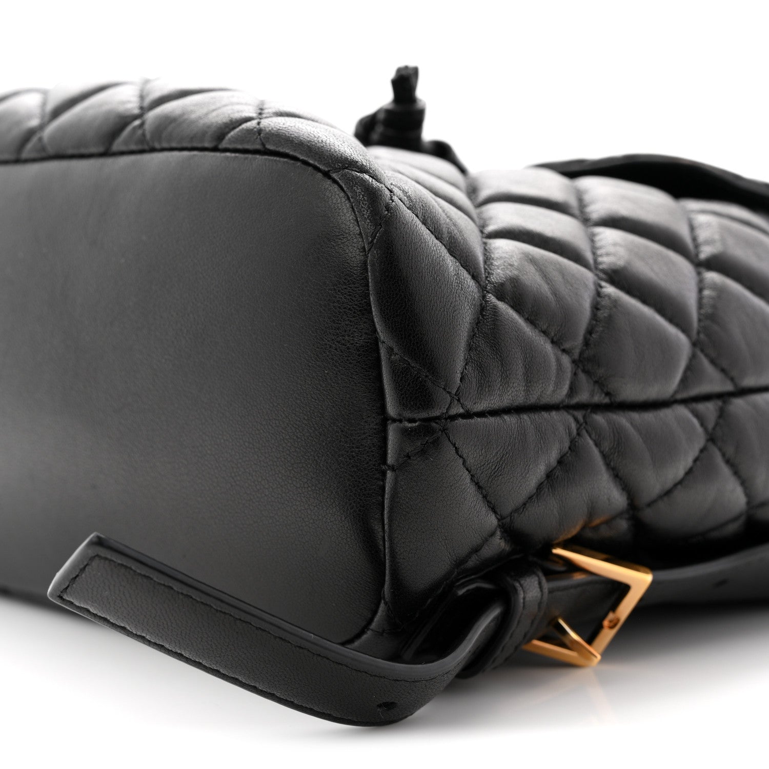 Calfskin Quilted Medusa Backpack Black