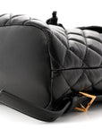Calfskin Quilted Medusa Backpack Black