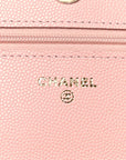 Caviar Quilted Wallet on Chain WOC Light Pink
